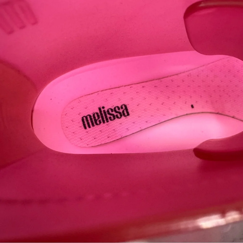 MELISSA Coturno Translucent Platform Lace Up Combat Boots HOT PINK-ORANGE / 7 US - Picture 11 of 14